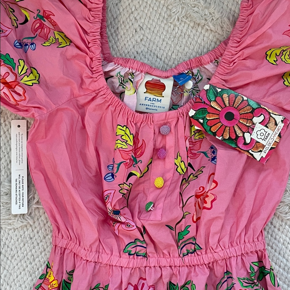 New Farm Rio x Anthropologie Tiered Puff Sleeve Midi Dress - Picture 5 of 7
